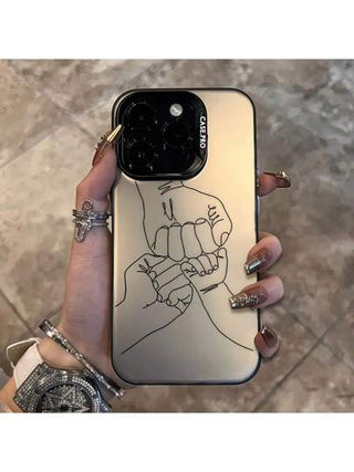 قطعة واحدة من كفر الهاتف الجرافيكي الأسود بعبارة "العائلة النووية"، متوافق مع أجهزة iPhone 16 برو ماكس/15/14 بلس/13/12/11 سلسلة، غطاء واقي شخصي