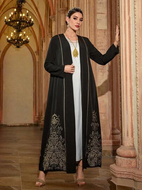 Al Najma عباءة نسائية أنيقة طويلة مطرزة