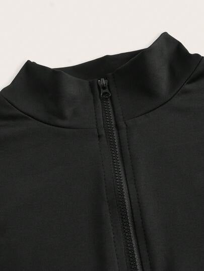 SHEIN Essnce ملابس كاجوال صيفية للنساء ذوات الحجم الكبير، طقم ملابس للنوم والرياضة للنساء، بنطلون جوجر للنساء، طقم ملابس علوية أكمام طويلة رقبة عالية مع سترة سحاب وسترة خفيفة وبنطلون ضيق، طقم ملابس رياضية للنساء 3 قطع