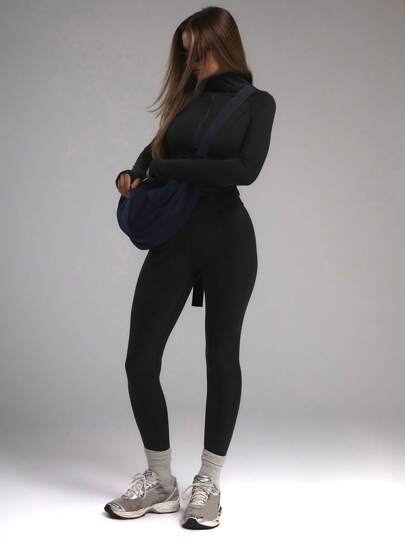 Musera Sport سروال رياضي مرتفع الخصر مناسب للارتداء، مناسب لرياضات البادل والتنس وبيكليبول والجيم واللياقة البدنية والتمارين الشتوية والبيلاتس والاستخدام اليومي العادي