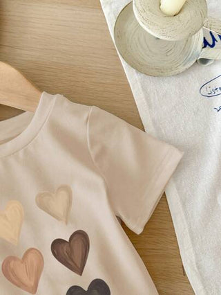 SHEIN توب قصير بأكمام قصيرة بسيط وناعم للفتيات الصغار، مناسب للصيف