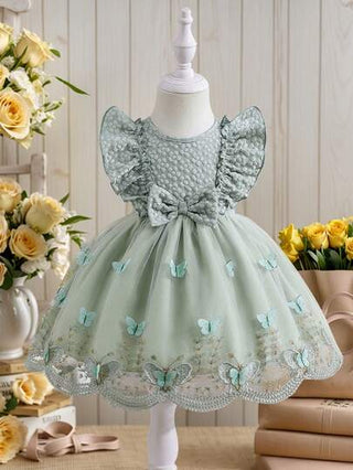 فساتين بيبي Glamorique Kids فستان طفلة رضيعة أنيق بفيونكة وشبكة مكسرة'، فستان طفلة رضيعة وطفلة، فستان الدمية، صيفي