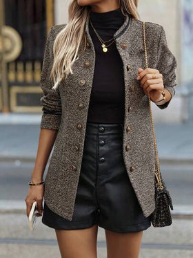 SHEIN LUNE جاكيت نسائية بأكمام طويلة يومية عادية بسيطة