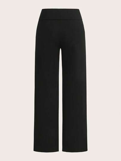SHEIN EZwear قطعتان من السراويل الواسعة ذات الخصر العالي والطباعة الجرافيكية للنساء، مريحة وكاجوال، مناسبة للصيف والعودة إلى المدرسة والسفر بالمطار والخروج