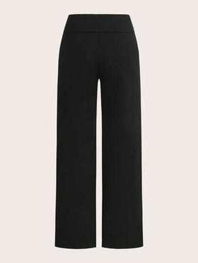 SHEIN EZwear قطعتان من السراويل الواسعة ذات الخصر العالي والطباعة الجرافيكية للنساء، مريحة وكاجوال، مناسبة للصيف والعودة إلى المدرسة والسفر بالمطار والخروج