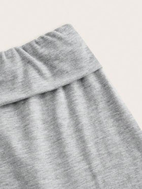 SHEIN EZwear 2 حبة بنطلون نسائي بخصر مرتفع واسع الساق مستقيم الساق مناسب للصيف