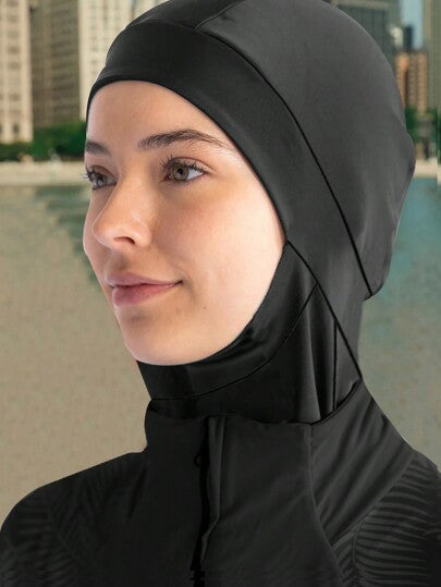 قطعة واحدة من الحجاب الرياضي للسباحة الصيفي السادة ذو الشكل التركي السريع للتجفيف للنساء المحجبات