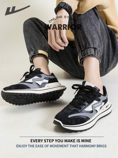 WARRIOR أحذية رياضية قابلة للتنفس للرجال، خفيفة الوزن ومريحة، ذات تصميم متواضع وعصري، مناسبة للارتداء طوال العام، مقاومة للتآكل والارتداء اليومي، أحذية تدريب وركض