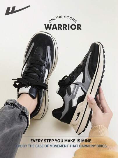 WARRIOR أحذية رياضية قابلة للتنفس للرجال، خفيفة الوزن ومريحة، ذات تصميم متواضع وعصري، مناسبة للارتداء طوال العام، مقاومة للتآكل والارتداء اليومي، أحذية تدريب وركض