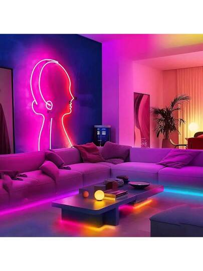 أضواء شريط نيون LED قوسي RGB - جهاز تحكم عن بعد 44 مفتاح، مرن، يعمل بالطاقة عبر USB، جو متغير الألوان لديكور غرفة النوم والأماكن الخارجية، سهل التركيب، موفر للطاقة، إضاءة ليلية، أضواء ليد، إضاءة ليد