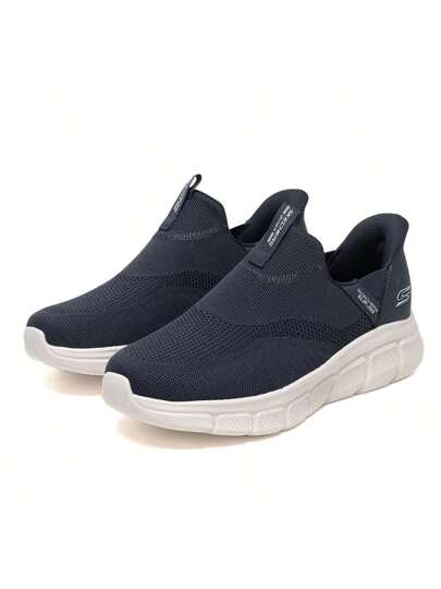 Skechers أحذية رياضية كاجوال سهلة الارتداء للرجال من سلسلة BOB'SMENS وأحذية للمشي 118315-NVY