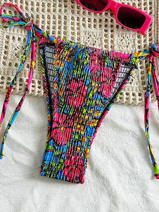 Swim Mod طقم بيكيني مثلث مثير مطبوع عليه هامش للنساء لقضاء إجازة الربيع على الشاطئ