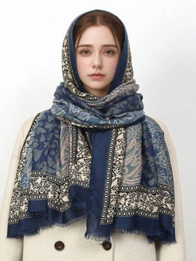 وشاح نسائي قطعة واحدة، بطراز بوهيمي، وشاح رأس بطراز بايزلي الأنيق، شال شمسي أنيق مناسب للارتداء اليومي والتنسيق مع الفساتين للسفر