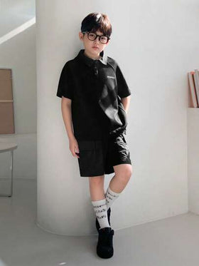 Dazy Kids مجموعة بلوزة بأكمام قصيرة وشورت بسيطة عادية للأولاد المراهقين 2 قطعة ، موضة للاستخدام اليومي