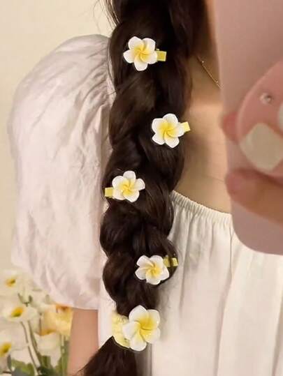 5 قطعة/مجموعة مشابك شعر نسائية بتصميم أزهار، مشابك شعر أنيقة بزهور الأقحوان الصغيرة، مخالب شعر بتصميم أزهار أنيقة، إكسسوارات شعر بطراز الفتيات الخيالي، مناسبة للاستخدام اليومي والمدرسة والعطلات، إكسسوارات للرأس