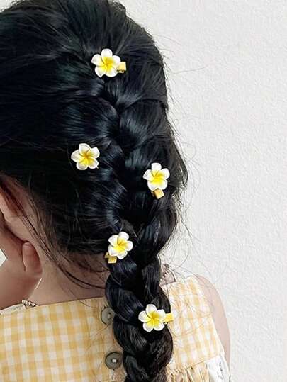 5 قطعة/مجموعة مشابك شعر نسائية بتصميم أزهار، مشابك شعر أنيقة بزهور الأقحوان الصغيرة، مخالب شعر بتصميم أزهار أنيقة، إكسسوارات شعر بطراز الفتيات الخيالي، مناسبة للاستخدام اليومي والمدرسة والعطلات، إكسسوارات للرأس