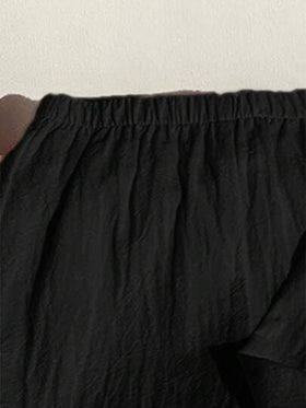 SHEIN طقم قميص كم طويل ذو ياقة واقفة وبنطال بخصر مطاطي للأطفال الكاجوال ،باللون الأسود، مناسب للخريف/الربيع/الصيف ، مناسب لحفلات أعياد الميلاد ،رأس السنة ، الزفاف ، حفلات استقبال المولود