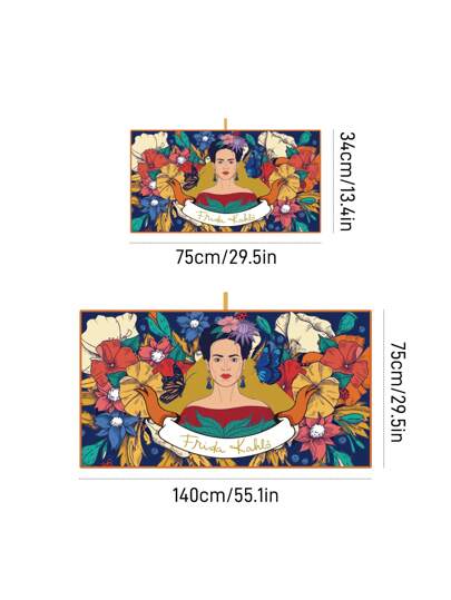 طقم تانكيني حريمي Frida Kahlo X  مجموعة من 2 منشفة الحمام والشاطئ من الألياف الدقيقة ذات رسومات الأشكال والزهور، هدية لديكور حمام المنزل والاستخدام الصيفي