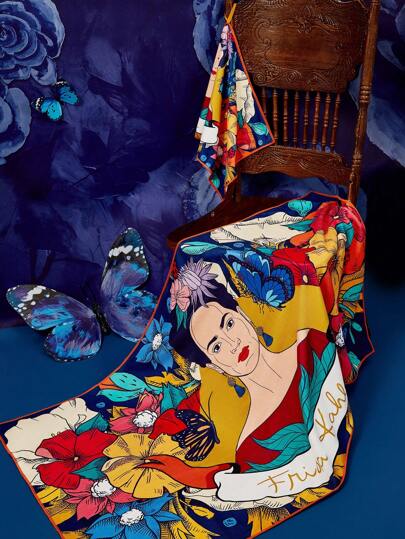 طقم تانكيني حريمي Frida Kahlo X  مجموعة من 2 منشفة الحمام والشاطئ من الألياف الدقيقة ذات رسومات الأشكال والزهور، هدية لديكور حمام المنزل والاستخدام الصيفي
