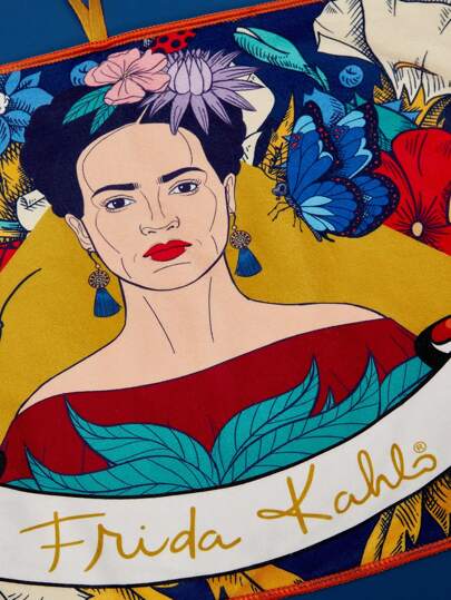 طقم تانكيني حريمي Frida Kahlo X  مجموعة من 2 منشفة الحمام والشاطئ من الألياف الدقيقة ذات رسومات الأشكال والزهور، هدية لديكور حمام المنزل والاستخدام الصيفي