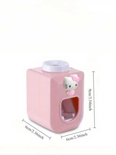 Sanrio طقم موزع معجون أسنان آلي بالكامل مزين برسوم كرتونية جميلة للحائط، موزع معجون أسنان جذاب و عصّارة معجون أسنان لديكور حمام المنزل في الصيف