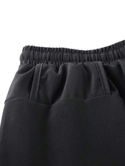 شورت رجالي 2 في 1 سريع الجفاف قابل للتنفس، شورت رياضي صيفي مطبوع برأس ثور بلمسة مرنة باللون الأسود