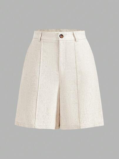 SHEIN LUNE شورتات صيفية، بنطلونات كتان صيفية للنساء، ملابس كاجوال