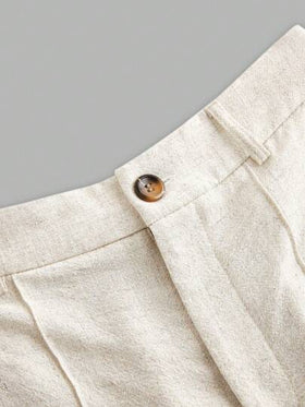 SHEIN LUNE شورتات صيفية، بنطلونات كتان صيفية للنساء، ملابس كاجوال