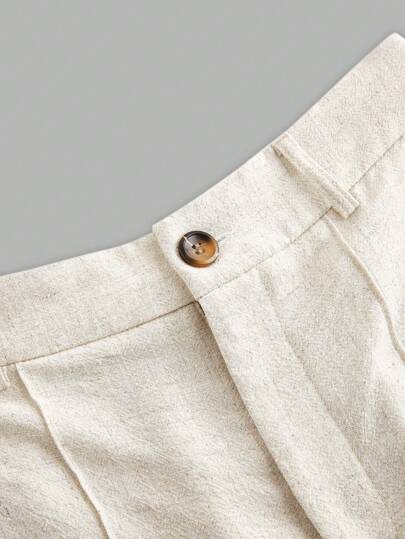 SHEIN LUNE شورتات صيفية، بنطلونات كتان صيفية للنساء، ملابس كاجوال