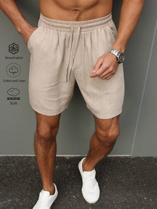 Manfinity Homme شورت كاجوال للرجال بخصر بسير وجيب ذو لون واحد