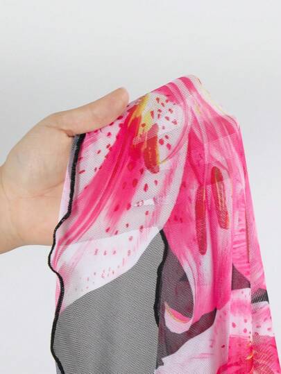 مايوه حريمي قطعة واحدة Swim SXY مايوه قطعة واحدة أسود مطبوع بزهري و تنورة شاطئ صيفية قطعتين، طقم للعطلة الربيعية بطراز بوهيمي