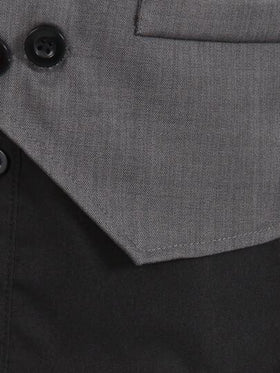 SHEIN طقم شبه صبي أنيق من 3 قطع - سترة ذات صدر مزدوج + قميص أسود + بنطلون ، ملابس رسمية لحفلة عيد الميلاد والمناسبات والأعراس وعيد الحب