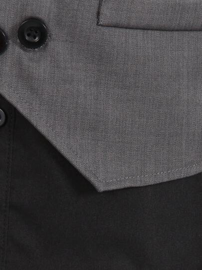 SHEIN طقم شبه صبي أنيق من 3 قطع - سترة ذات صدر مزدوج + قميص أسود + بنطلون ، ملابس رسمية لحفلة عيد الميلاد والمناسبات والأعراس وعيد الحب