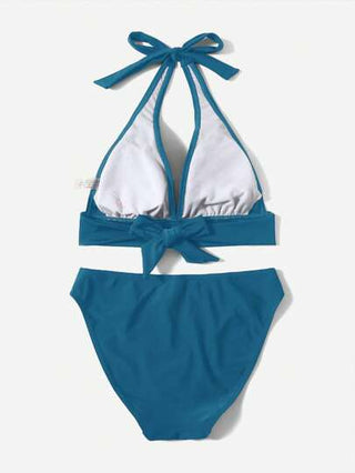 Swim Vcay بكيني للنساء مجموعة ملابس سباحة أحادية اللون، عاري الظهر، شريطي، صيفي ، جذاب