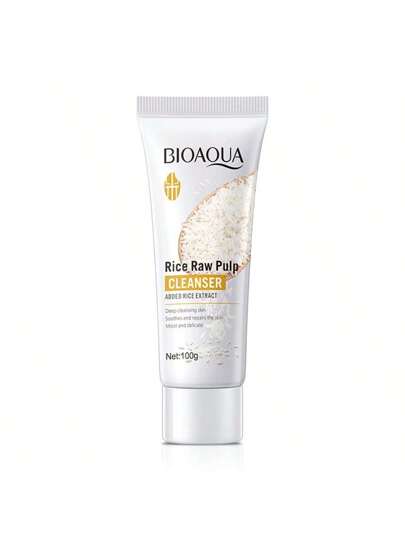 BIOAQUA مطهر وجه مستخلص من الأرز 100 جرام ، مرطب ومنظم للزيوت