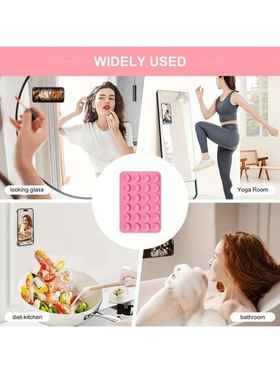 قاعدة هاتف سيليكون وردية بكوب شفط تصميم بسيط كوب شفط مانع للانزلاق، حامل هاتف محمول متحرك، متوافق مع أجهزة آيفون والأندرويد، هدية لعيد الميلاد، العائلة والأصدقاء ، ملحقات الهاتف