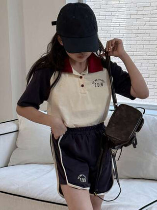 girls-sets DAZY مجموعة بنت تويين قطعتين: بولو قميص قصير وشورت، ملابس كاجوال عصرية للاستخدام اليومي