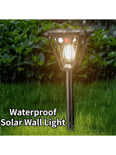 مصباح جداري كشافي شمسي للخارج 2 في 1 لمخيم، ضوء حركة شمسي LED، مقاوم للماء، لديكور الحديقة والممرات والأدراج