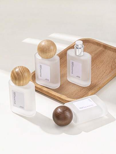 Cirelle [الخيار الشائع] 1 قطعة، زجاجة إعادة تعبئة العطر بسعة 30 مل، بغطاء خشبي، من الزجاج، رشاش ضباب، مناسبة لتخصيص العطور، هدايا عيد الميلاد والعام الجديد وعيد الأم والأعياد الخاصة، استخدام في الجامعة والديكور الصيفي للمنزل