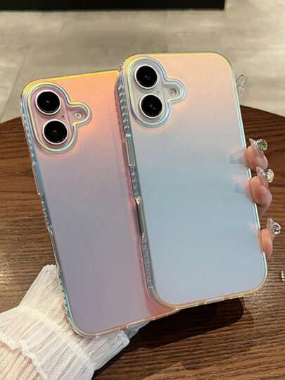 1 قطعة غطاء هاتف بتدرج ألوان ليزري متوافق مع أجهزة iPhone 11 12 13 14 Plus 15 16 Pro Max ، غطاء واقي مضاد للسقوط