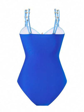 Swim Oasis بدلة سباحة قطعة واحدة للنساء ذوات الحجم الكبير مع تشطيب معدني، بدلة سباحة صيفية كاجوال وعادية قطعة واحدة