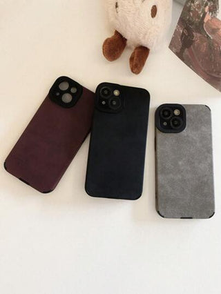 3 قطع حافظات هاتف من الجلد الصناعي الفاخر بألوان سادة، متوافقة مع iPhone 16 ، iPhone 16 Pro Max ، iPhone 16 Pro ، iPhone 16 Plus - أسود ، رمادي ، أحمر ، صديقة للبشرة