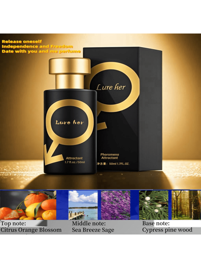 عطر رجالي 50 مل، جذاب وأخاذ، عطر طويل الأمد، طازج وطبيعي، عطر يفهمك. رائحة عالقة، ممتلئة برائحة أنيقة ولطيفة. مناسب للرجال والنساء على حد سواء، يضفي إحساسًا بالدفء والسرور.