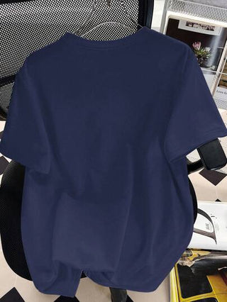 EZwear تي شيرت قصير الأكمام بياقة دائرية للنساء مطبوع عليه رسومات كرز، تي شيرت كاجوال سهلة الارتداء