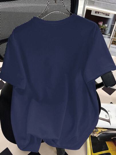 EZwear تي شيرت قصير الأكمام بياقة دائرية للنساء مطبوع عليه رسومات كرز، تي شيرت كاجوال سهلة الارتداء