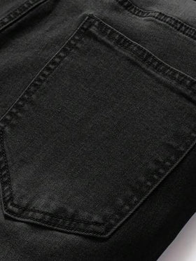 Manfinity Homme بنطلون جينز كاجوال ضيق مع جيوب ممزق للرجال، بطراز إيمو
