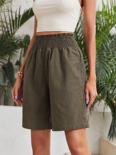SHEIN EZwear شورت بساق واسع خصر مرن