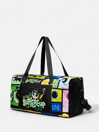 THE POWERPUFF GIRLS X  حقيبة تسوق كبيرة السعة مطبوعة برسومات كرتونية للنساء