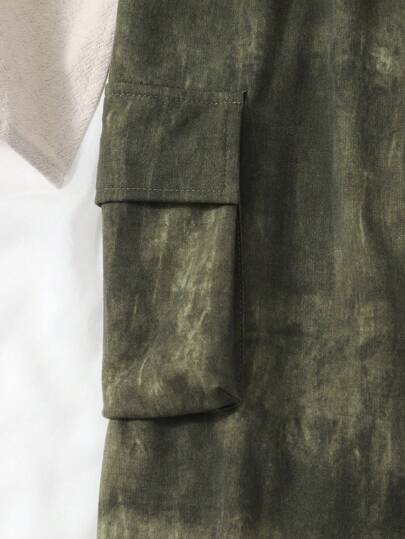 SHEIN بنطلون فتيات المراهقات الأخضر العسكري البالي المريح الجديد لربيع/صيف 2025، مناسب للارتداء اليومي والألعاب الخارجية والعطلات العائلية
