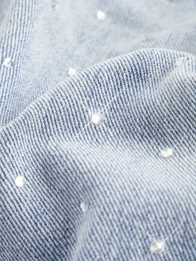 SHEIN MOD جمبسوت قصيرة بانديو جينز بسيطة للنساء، للاستخدام اليومي الكاجوال